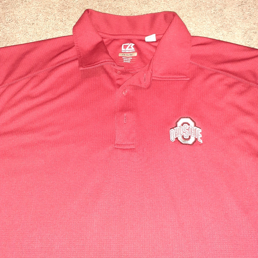 Ohio State Buckeyes Cutter & Buck Golf Polo - Clean - Large - Red